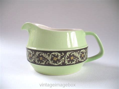 Carlton Ware Tapestry Jug Green 1960s English Pottery Vintage 60s