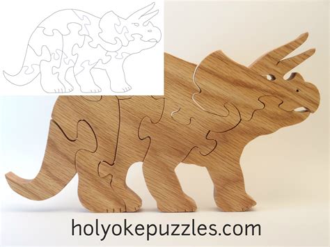 Triceratops Dinosaur Puzzle Pattern Pdf And Svg By Holyokepuzzles On Etsy