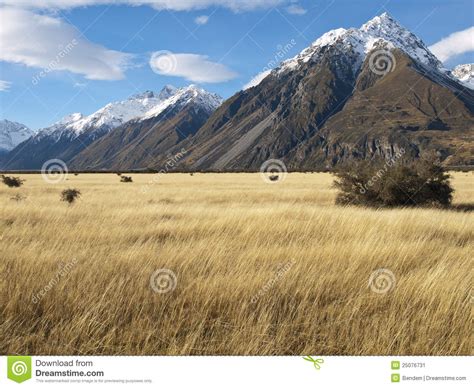 Mountain Landscape New Zealand Stock Image Image Of