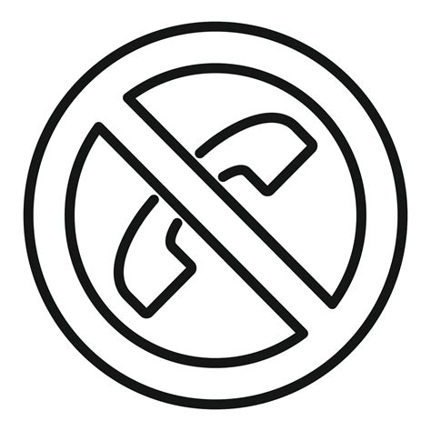 No phone call icon outline vector. Online internet 15149176 Vector Art
