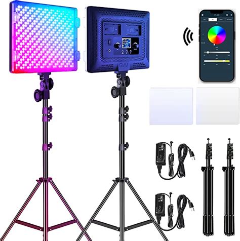 Gvm Rgb Led Video Lights Photography Lighting Kit 50w Bi Color 3200k