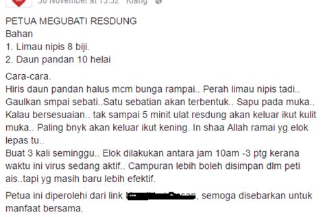 Jika ini kurang cocok silahkan pilih. Ulat Resdung Keluar daripada muka? Masyarakat Malaysia ...