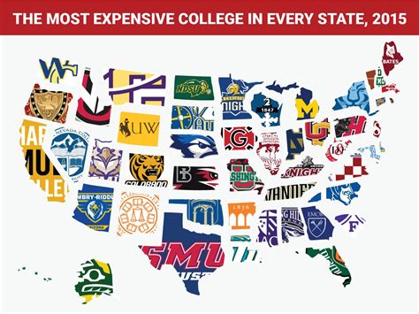 Map Monday Most Expensive College In Each Us State