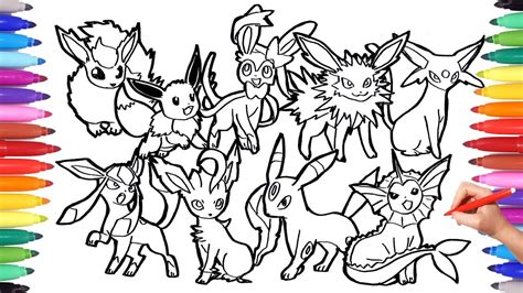 Pokemon Coloring Pages Eevee Evolution Neo Coloring