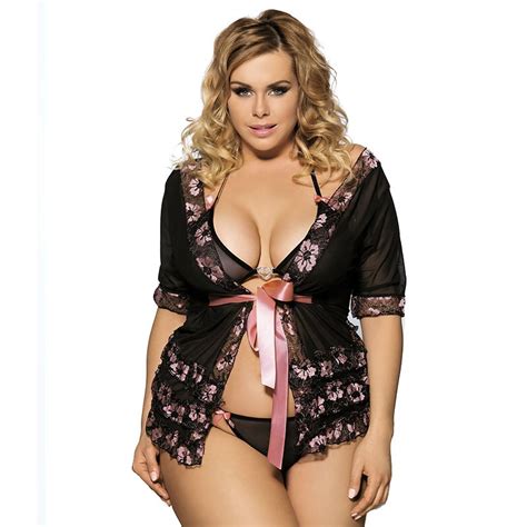 2018 New 5xl Plus Large Size Women Sexy Lace Lingerie Nightdress Fat Mm