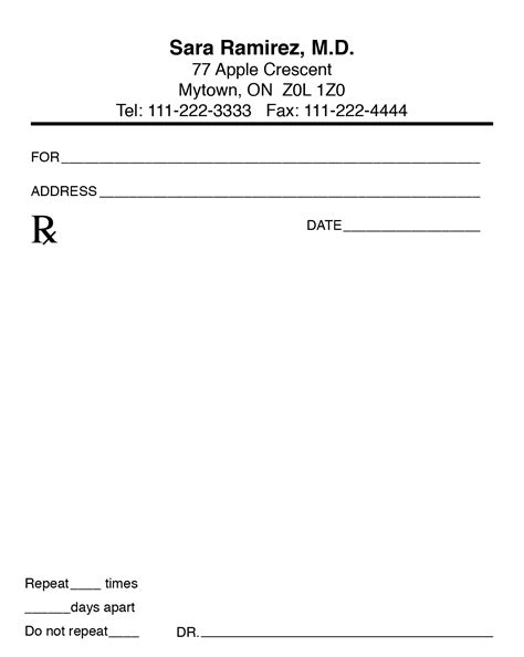 PRESCRIPTION FORMS 20101