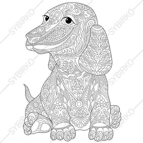 If dog coloring pages for adults is your choice, you won't get disappointed. Coloring pages for adults. Dachshund Dog. Adult coloring ...