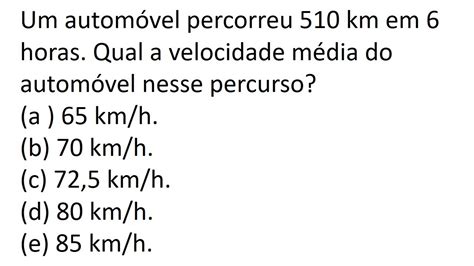 Velocidade Escalar Media Exercicios