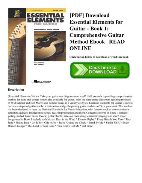 Pdf Download Essential Elements For Guitar Book 1 Comprehensive
