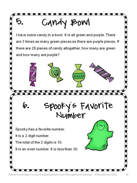 Halloween Activities Halloween Math Games Puzzles And Brain Teasers