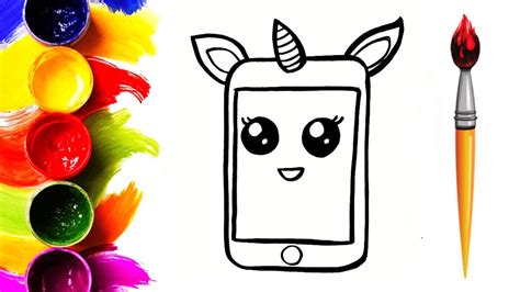 How To Draw Cute Phone Easy Phone Drawing Cara Menggambar Telepon Como Desenhar Um