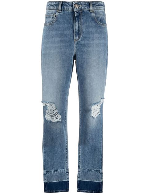 Pinko Ripped Detail Denim Jeans Farfetch