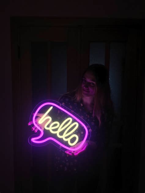 Hello Neon Sign Neon Sign Custom Neon Sign Neon Sign Etsy