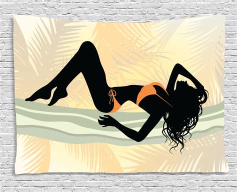 Pin Up Girl Tapestry Long Curly Haired Young Lady With