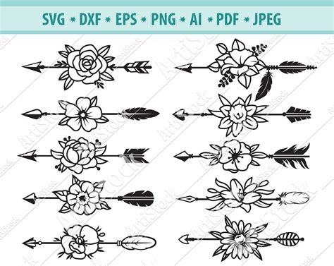 Craft Supplies And Tools Clip Art And Image Files Scrapbooking Floral Arrow