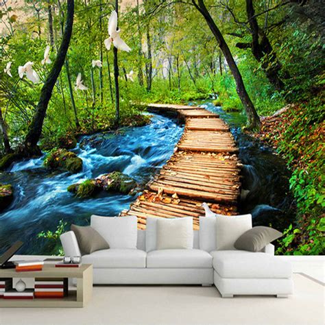Custom 3d Photo Wallpaper Forest Nature Scenery Large Wall