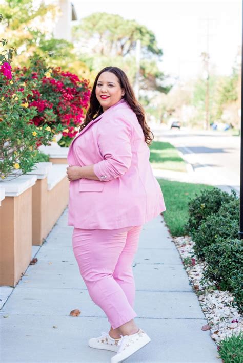 look 10 of 2019 pink plus size suit estrella fashion report plus size suits plus size
