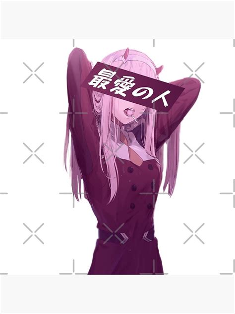 Darling In The Franxx Pink Sad Japanese Anime Aesthetic Poster For