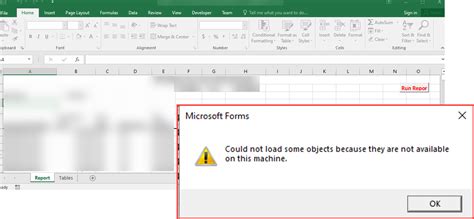 Excel Macro Error Could Not Load Some Objects