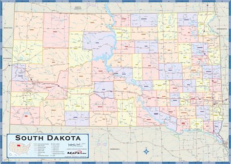 South Dakota County Wall Map Images And Photos Finder