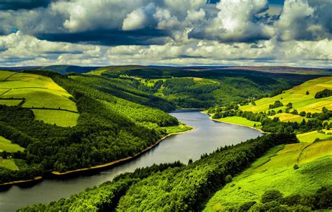 Wallpaper Landscape Hill Lake Nature Reflection Grass Green