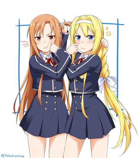 Asuna And Alice Zuberg Sword Art Online And More Drawn By