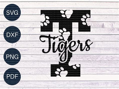 Tigers SVG Tigers Paw Print Team Spirit Svg Printable Etsy Tiger