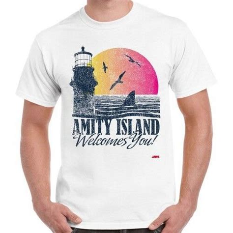 Amity Island Welcomes You Jaws 70s Film Quints Movie Vintage Retro