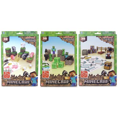 Minecraft Paper Craft 30 Piece Set From Character Options Wwsm