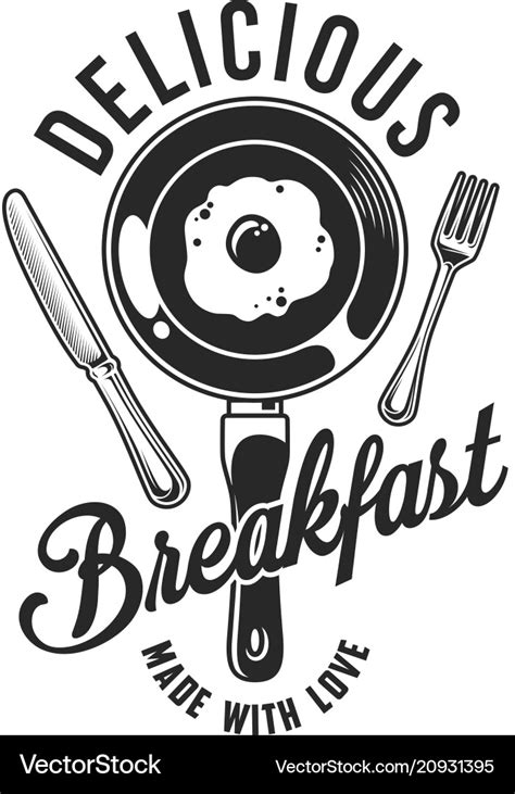 Vintage Breakfast Logotype Royalty Free Vector Image
