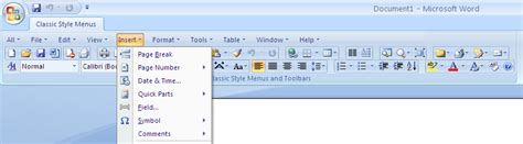 Classic Style Menus And Toolbars For Microsoft Office 2007 Excel Word