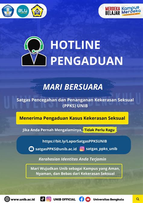 Hotline Pengaduan Kasus Kekerasan Seksual Universitas Bengkulu