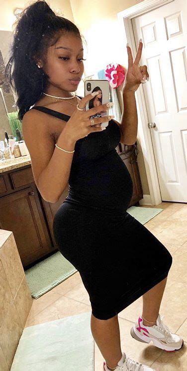 Pregnant Belly Black Teen In Small Dress Pregnantbelly