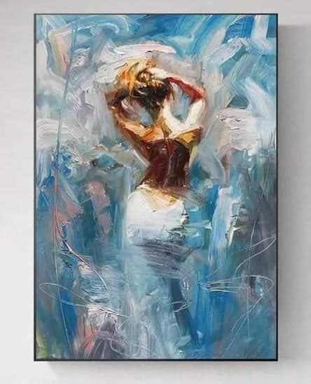 Woman Nude Torso Portrait Naked Original Abstract Painting Acrylic