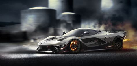 Wallpaper Sports Car Motion Blur Performance Car Ferrari Fxxk