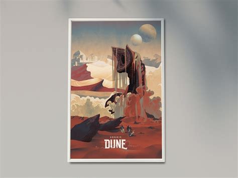 Dune Travel Poster Arrakis Sandworm Desert Planet Etsy