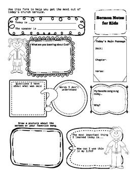 These sermons outlines and powerpoint sermons have come from a number of sources. Sermon Notes for Kids by Nicole Seay | Teachers Pay Teachers