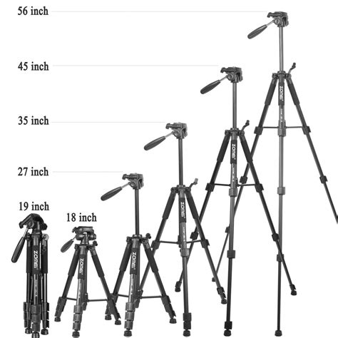 Zomei Q111 Lightweight Backpacking Tripod Kit 4 Section With 3 Way Pan