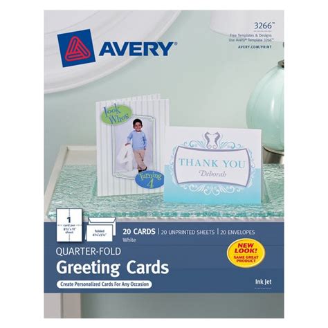 Avery 03266 4 14 X 5 12 Printable Quarter Fold Greeting Card With