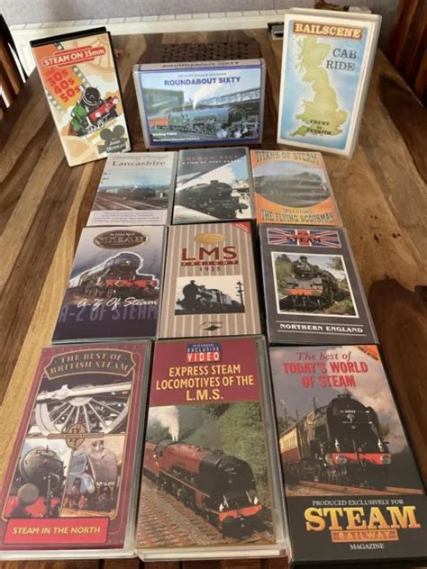 Bundle Of 12 X Train Vhs Tapes Rare Steam Railway Cab Ride Ect 32