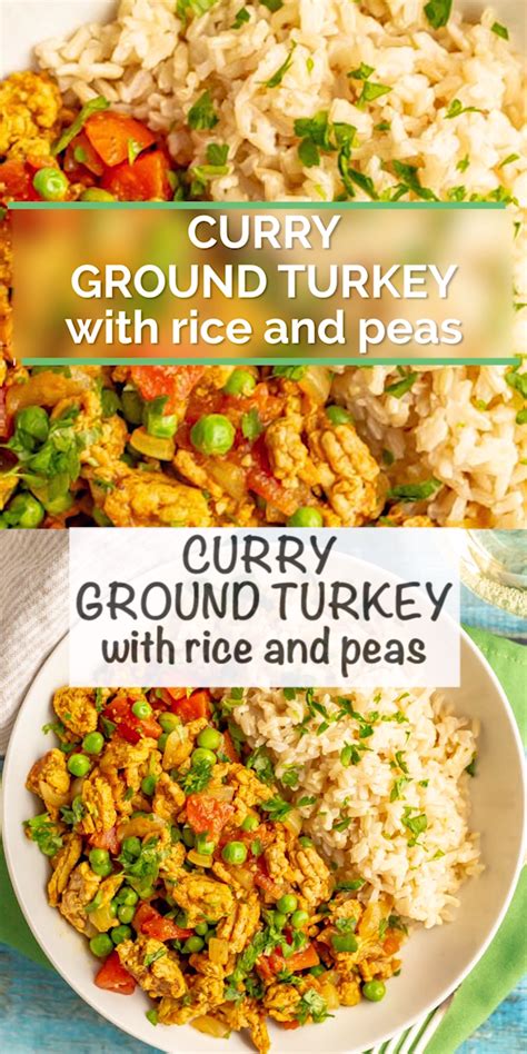 Curry ground turkey with rice and peas | Ground turkey ...