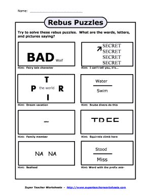 See more ideas about brain teasers for kids, brain puzzles, brain teasers. Printable rebus puzzles Templates to Submit Online in PDF ...