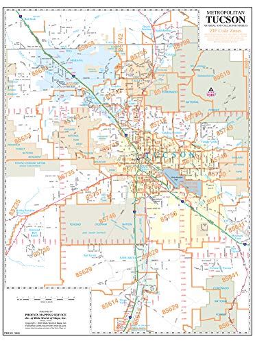 Metropolitan Tucson Arterial And Collector Streets Zip Codes Full Size