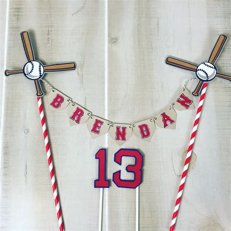 Baseball Cake Topper Bunting Banner Birthday Party Decoration Gold