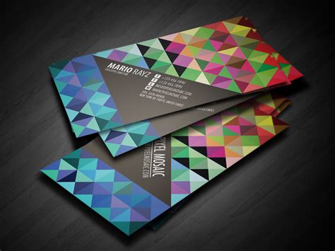 Pixel Mosaic Business Card ~ Business Card Templates On Creative Market