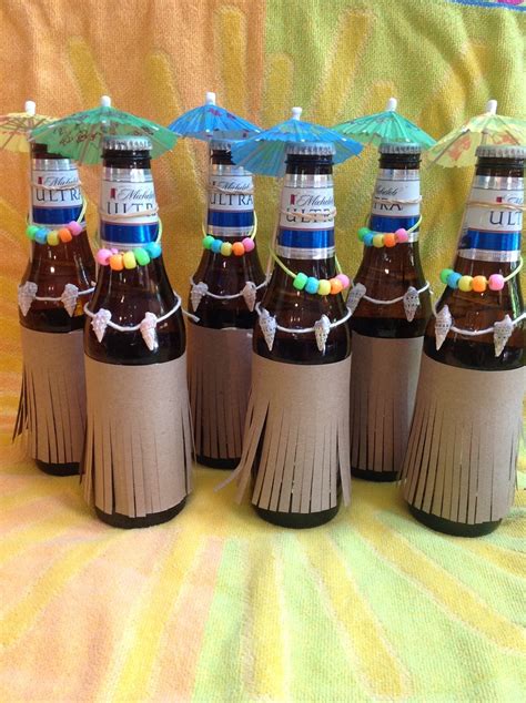 Decorated Beer Bottles Beer Bottle Crafts Bottle Crafts Wedding