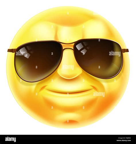 Un Aspecto Estupendo Emoji Emoticono Smiley Face Personaje Con Gafas De