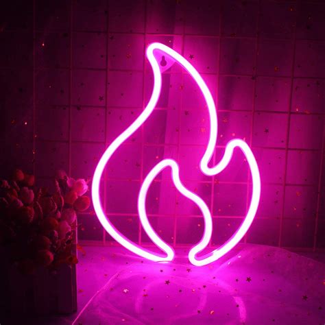 Flame Neon Signs For Wall Decor Fire Led Neon Light Signs For Bedroom
