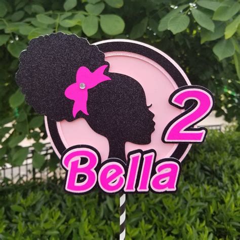 Afro Barbie Cake Topper Afro Barbie Party Personalized Etsy