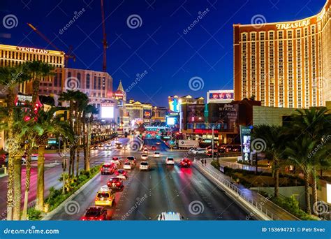 The Strip In Downtown Las Vegas At Night Editorial Photo Image Of